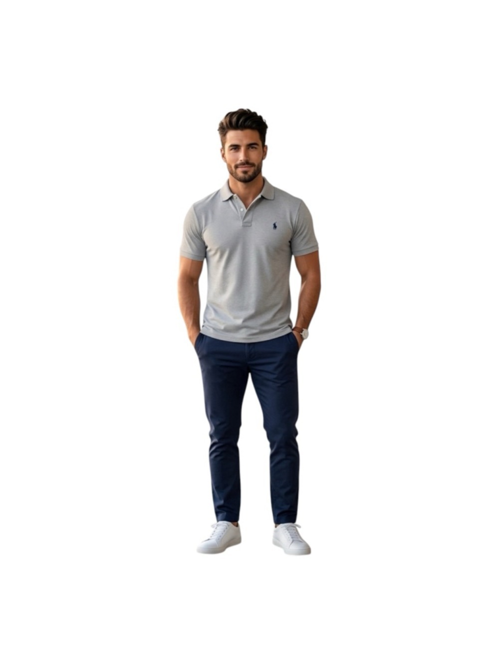 Polo Ralph Lauren Performance Gray Polo Shirt Classic Fit L